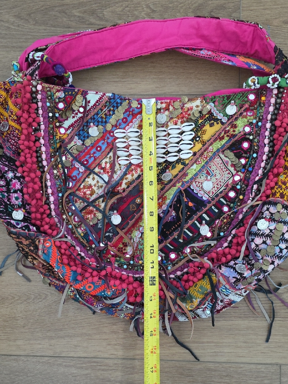 Boho Bold Embroidered Shoulder Tote Bag - Picture 16 of 16